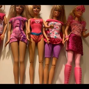 5 Barbie Dolls with 5 outfits